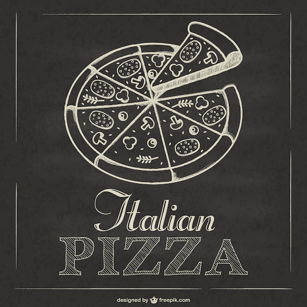 Free vector italian pizza blackboard vector