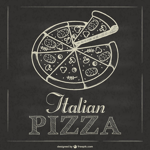 Italian pizza blackboard vector