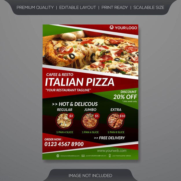 Premium Vector Italian Pizza Flyer Template