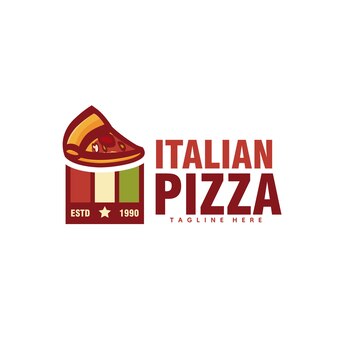 イタリアのピザ手描きヴィンテージロゴ