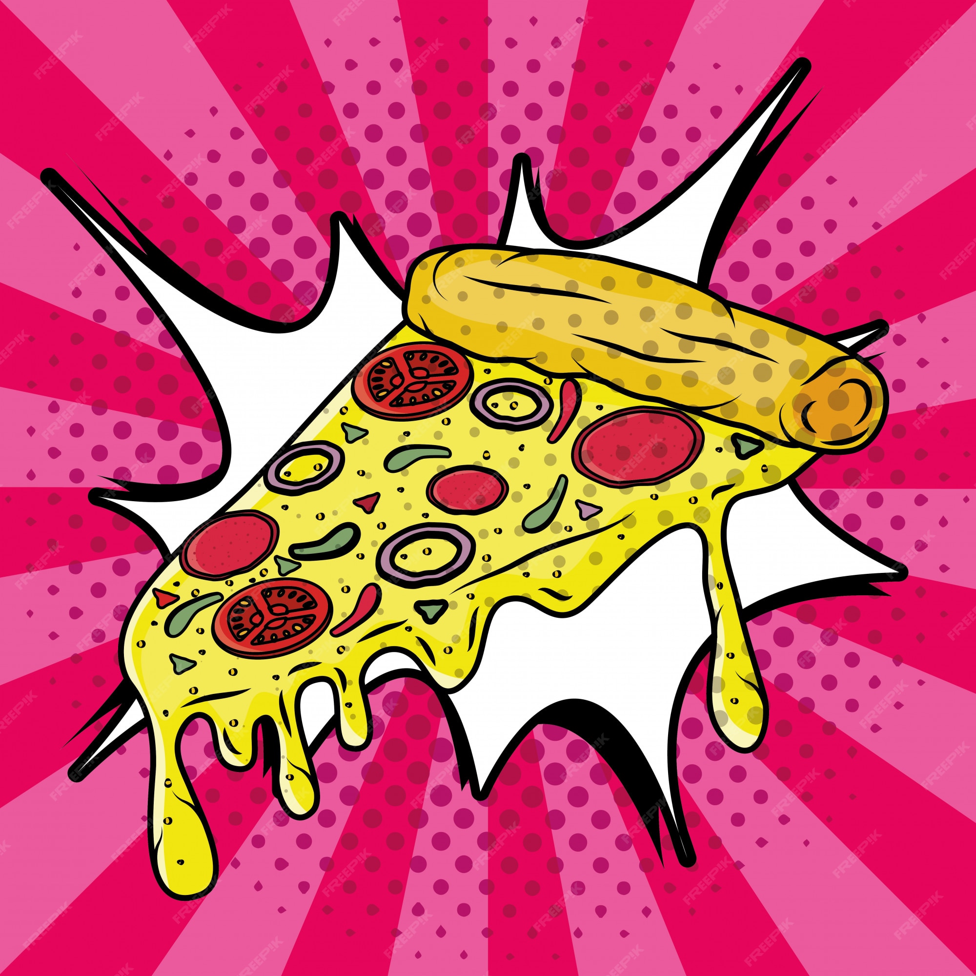 Flyselskaber blur ophøre Italian pizza pop art style | Free Download