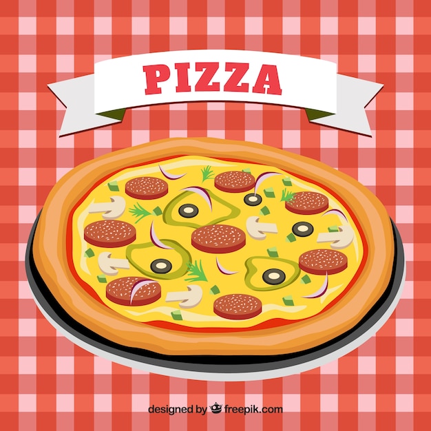 Бесплатное векторное изображение Итальянская пицца