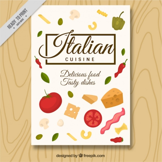 Free vector italian restaurant brochure