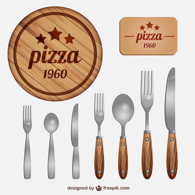 Free vector italian restaurant cutlery