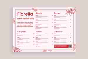 Free vector italian restaurant menu template