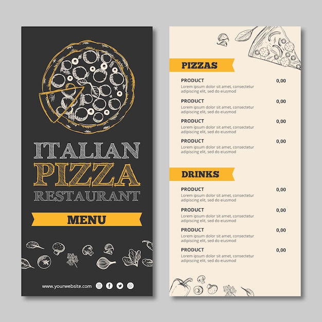Italian restaurant template flyer design concept