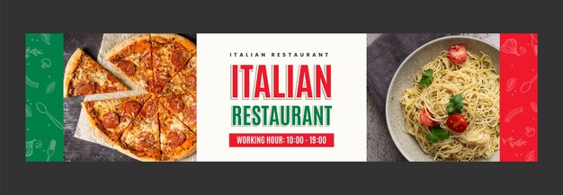 イタリアン レストラン トゥイッチ バナー テンプレート