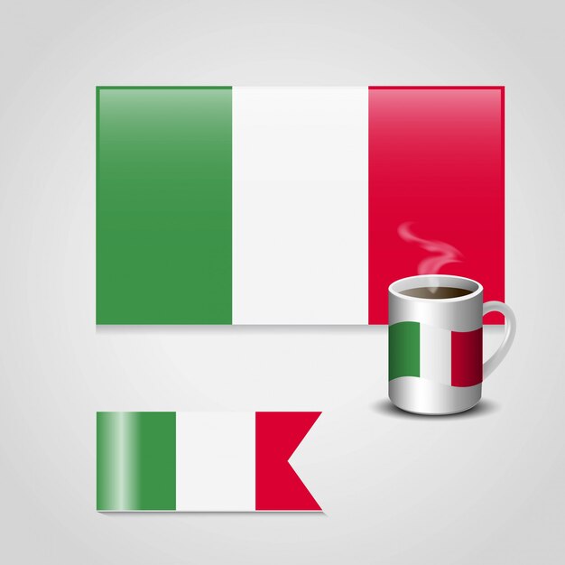 Италия флаг дизайн вектор