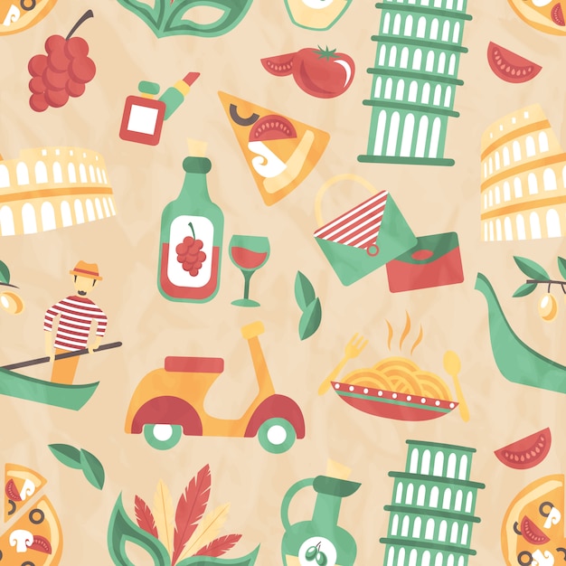 Free vector italy seamless pattern