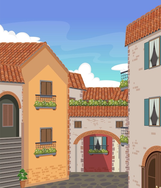 italy town style house and building landscape