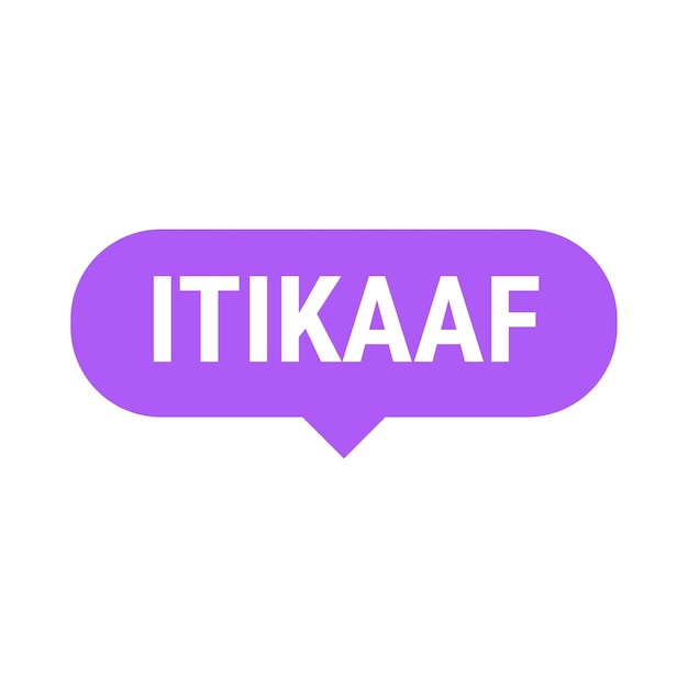 Free vector itikaaf purple vector callout banner with information on donations and seclusion during ramadan