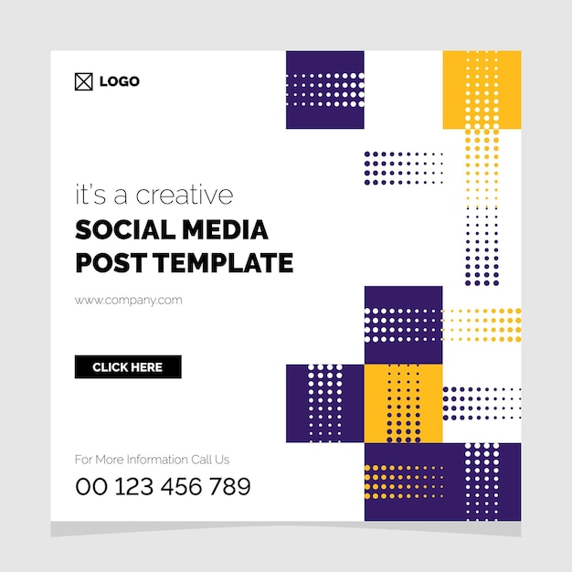 Its a creative social media post template geometric vector background