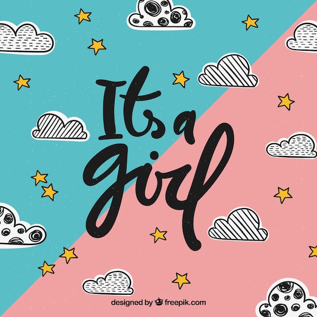 Free vector its a girl design