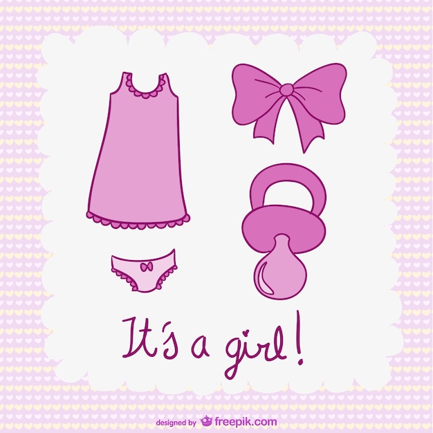 Free vector its a girl illustrations