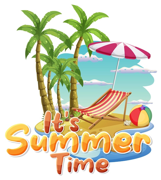 Free vector its summer time logo template