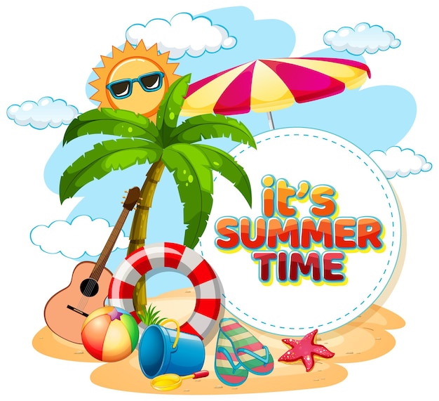 Free Vector  Its summer time text banner template