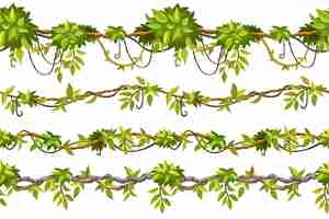 Free vector ivy seamless pattern border liana branches