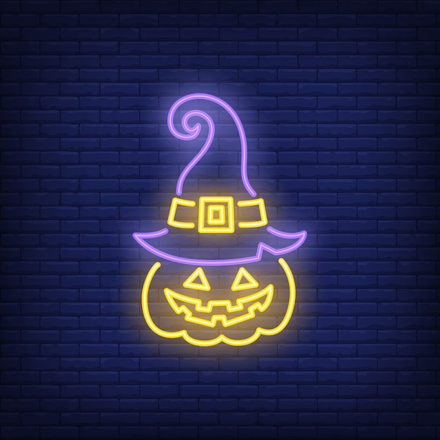 Insegna al neon di jack o lantern