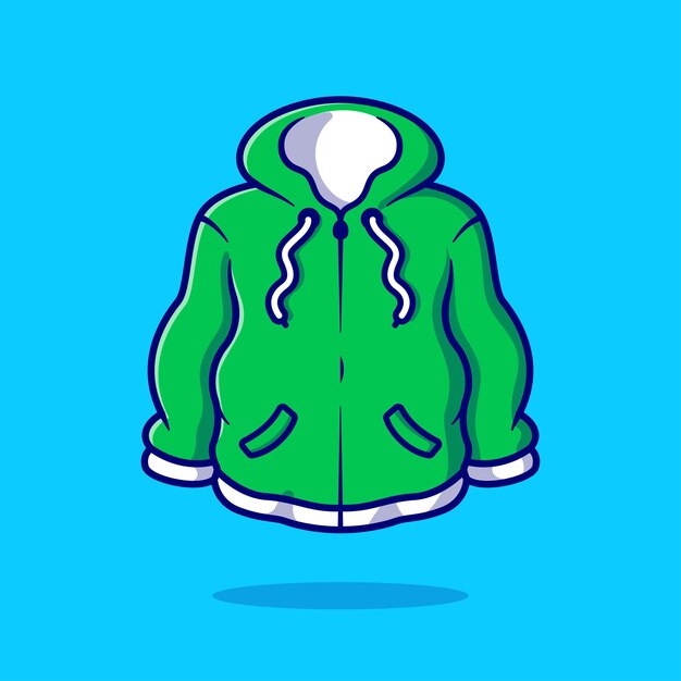 Jacket Cartoon Vector Icon Illustration. Fashion Object Icon Concept Isolated Premium Vector. Flat Cartoon Style