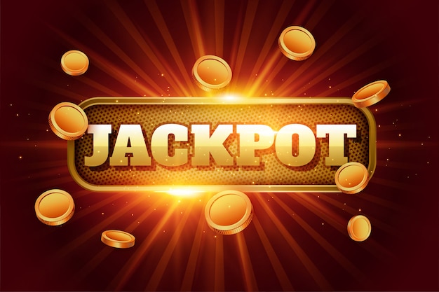 Free vector jackpot background with flying golden coins