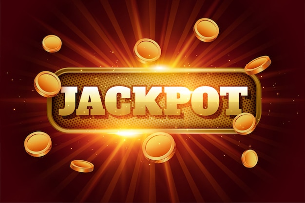 Vettore gratuito sfondo di jackpot con monete d'oro volanti