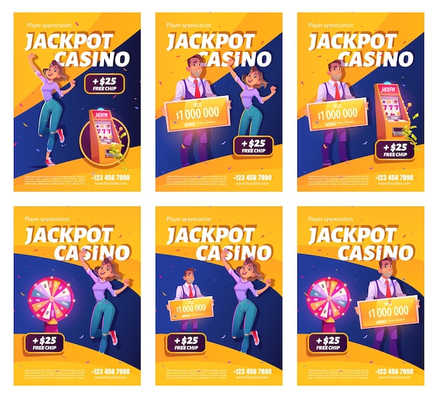 Jackpot casino win ad posters