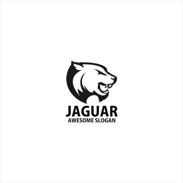 Vettore gratuito arte della linea di design del logo della testa del giaguaro
