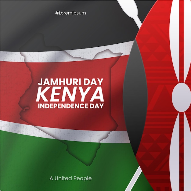 Jamhuri day event illustrated in realistic style