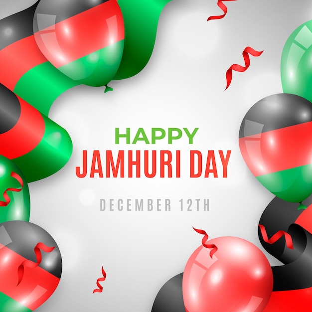 Jamhuri day with realistic balloons
