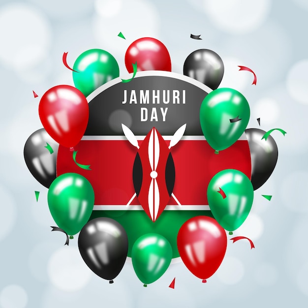 Free vector jamhuri day with realistic balloons