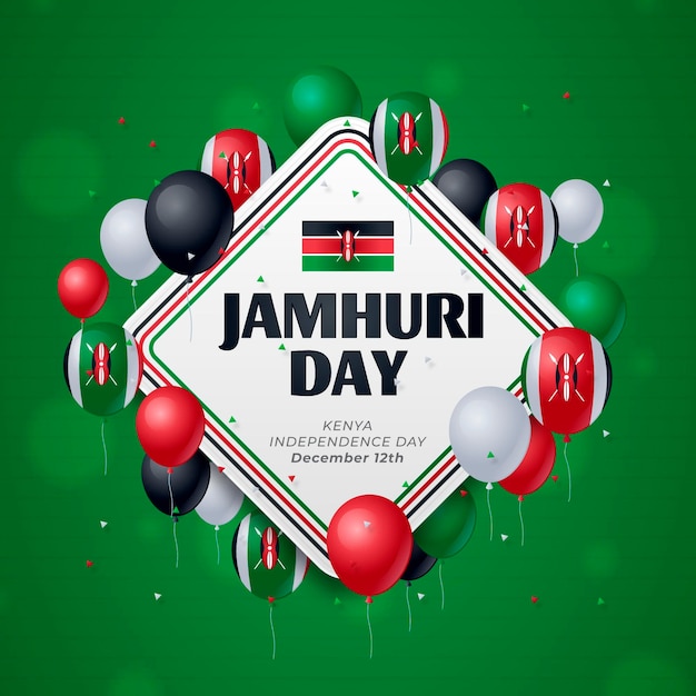 Free vector jamhuri day with realistic balloons