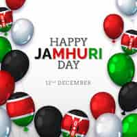 Free vector jamhuri day with realistic balloons