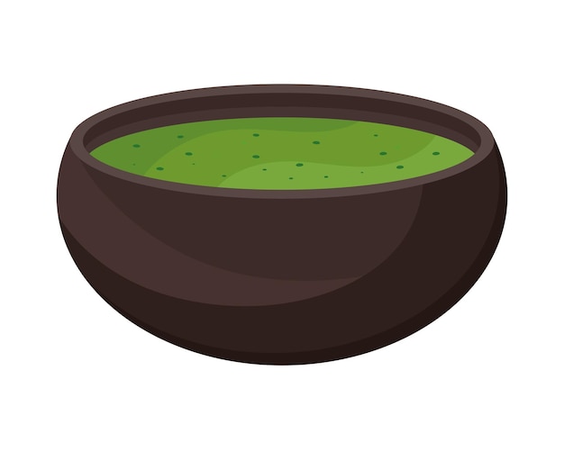 Vettore gratuito tè matcha chawan giapponese