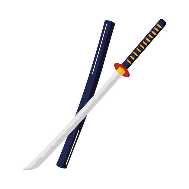 Vettore gratuito spada katana giapponese