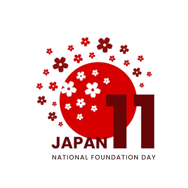 Free vector japan national foundation day 11 february