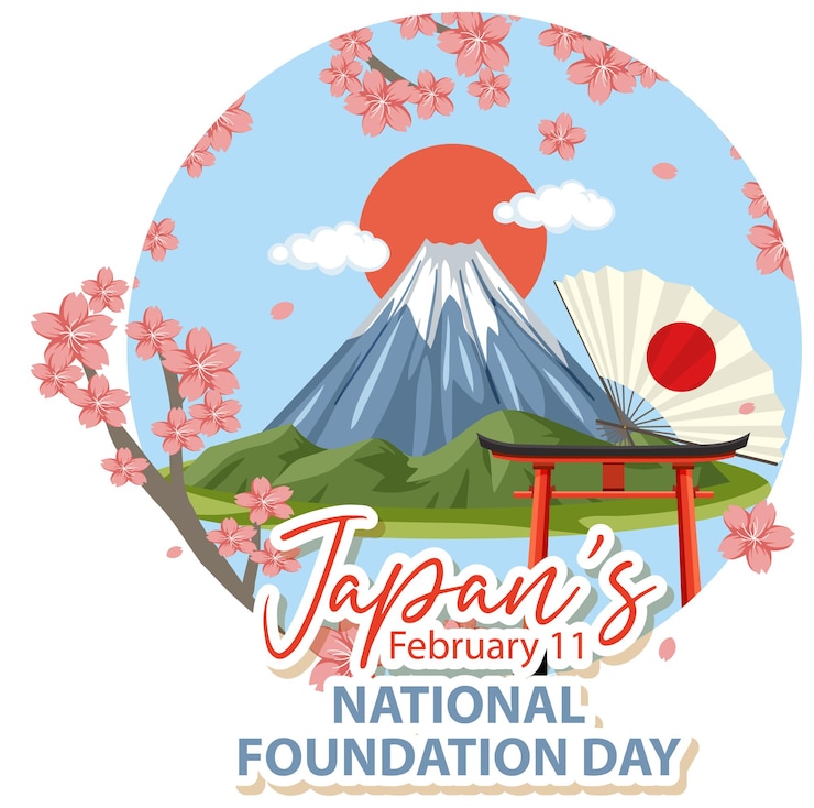 無料Vector 富士山と建国記念の日バナー