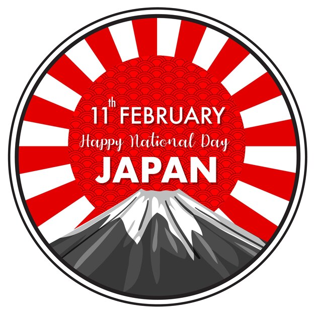 japan's national day banner with mount fuji on red sun