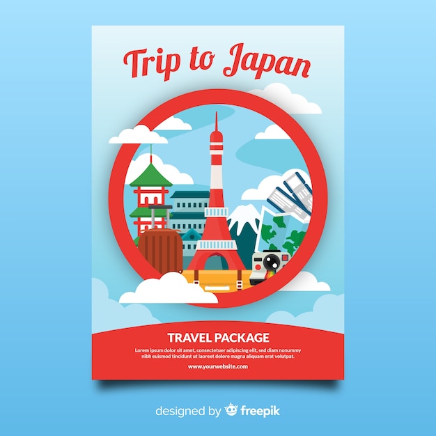 Japan travel flyer template