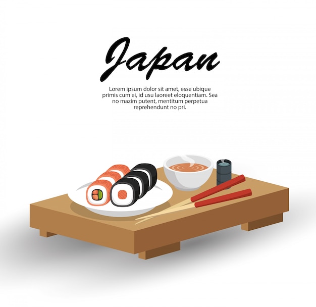 Free vector japan travel traditional food