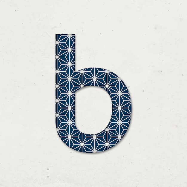 Free vector japanese asanoha pattern letter b vector typography