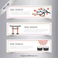 Free vector japanese banners collection