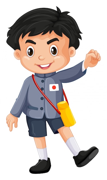 Japanese boy in kindergarten outfit