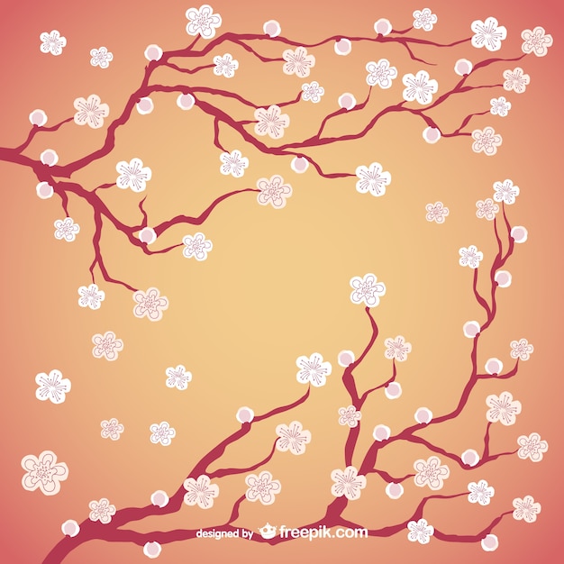 Free vector japanese cherry blossoms