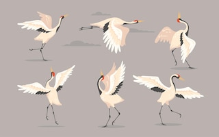 Japanese crane set.