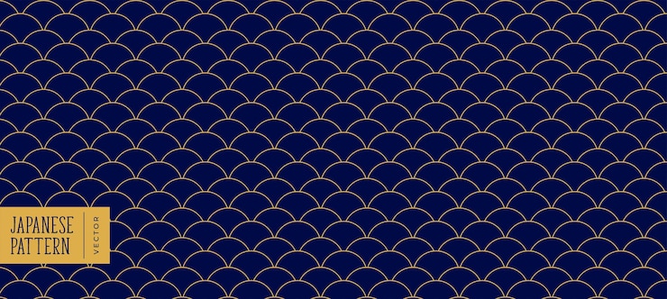 Free Vector japanese cultural pattern banner with flowing water design