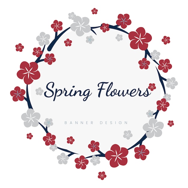 Free vector japanese flowers frame