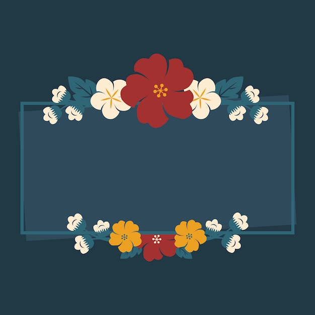 Free vector japanese flowers frame