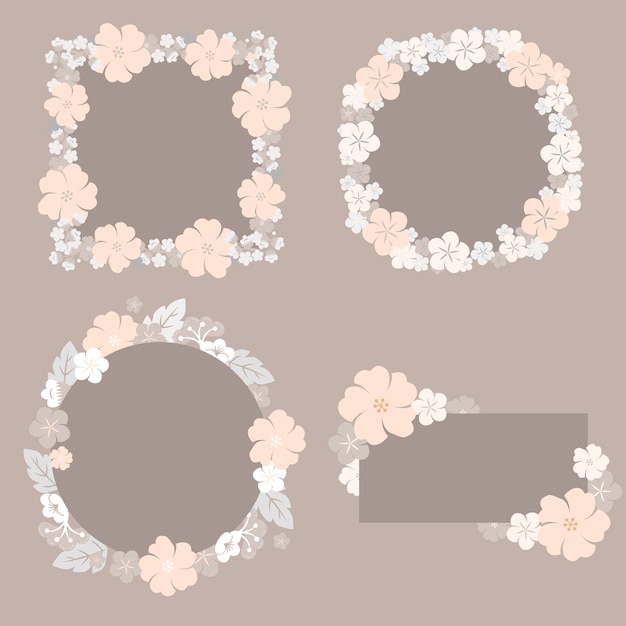 Japanese flowers frame