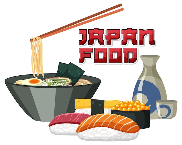 Vettore gratuito simbolo della tradizione della nazione dell'elemento alimentare giapponese