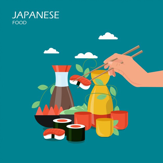 Premium Vector Attractive Japan Delicacy Poster Let S Go To Japan In Japanese